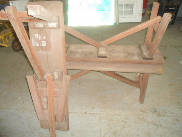 Mid Century Milwaukee County Stadium Folding Redwood Benches Braves, Brewers,