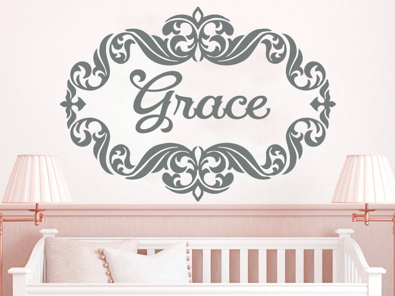 Wall Decals Personalized Name Girl Decal Frame Vinyl Sticker Nursery Decor OP40