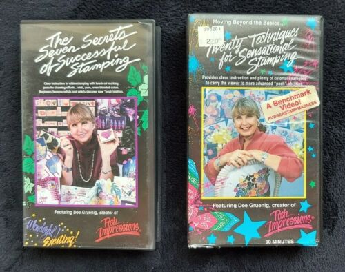 2 Rubber Stamp VHS Videos 1990s Dee Gruenig~Posh Impressions~Stamping Crafts