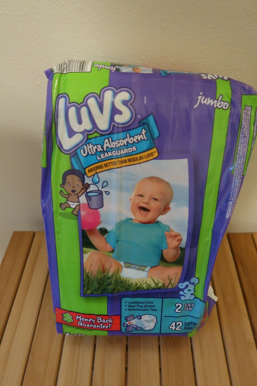 Vintage Luvs Blues Clues Disposable Diapers Sealed 42 Count Package!