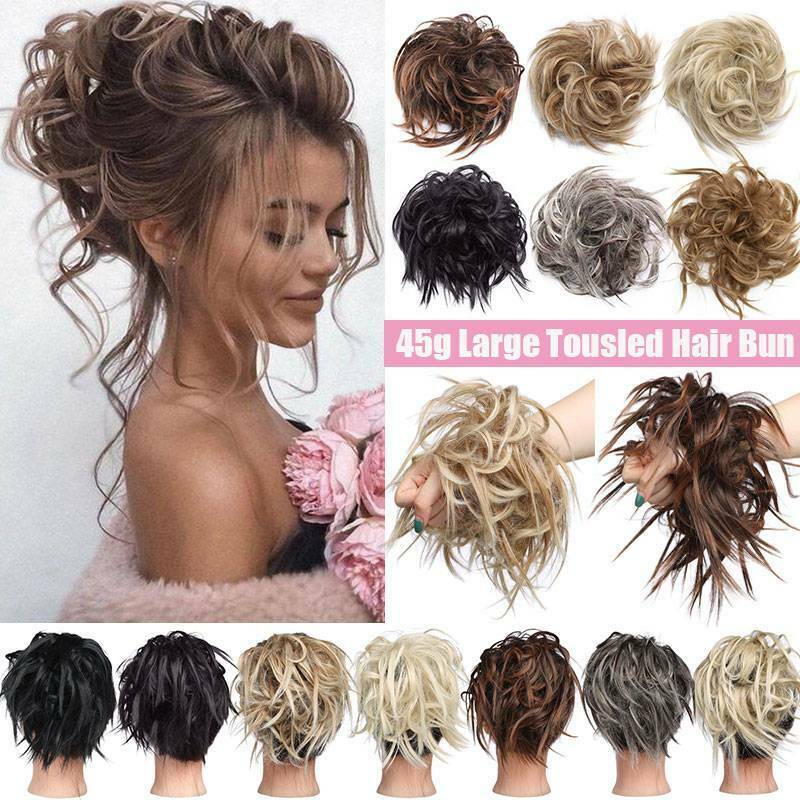 Large Messy Bun Scrunchie Hair Extensions Ponytail Blonde Hair piece As Human UK