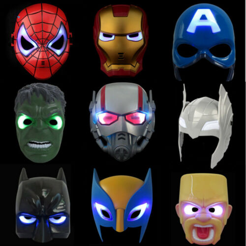 Boy Cool Heros LED Mask Light Up Cosplay Halloween Party Christmas Mask Kid Toys