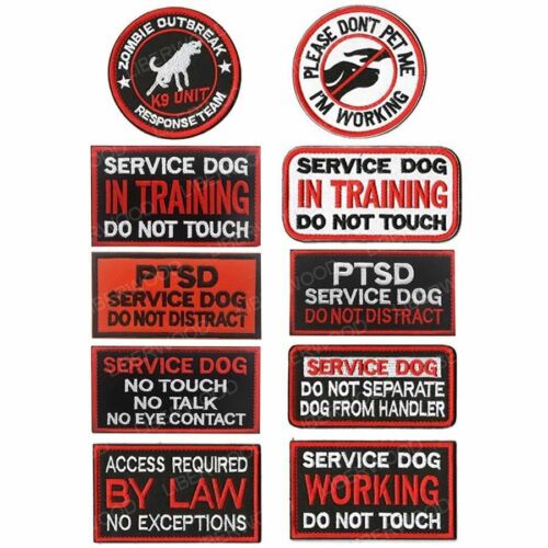 Service Dog Working Do Not Touch  K9 Hook & Loop Fastener Patch