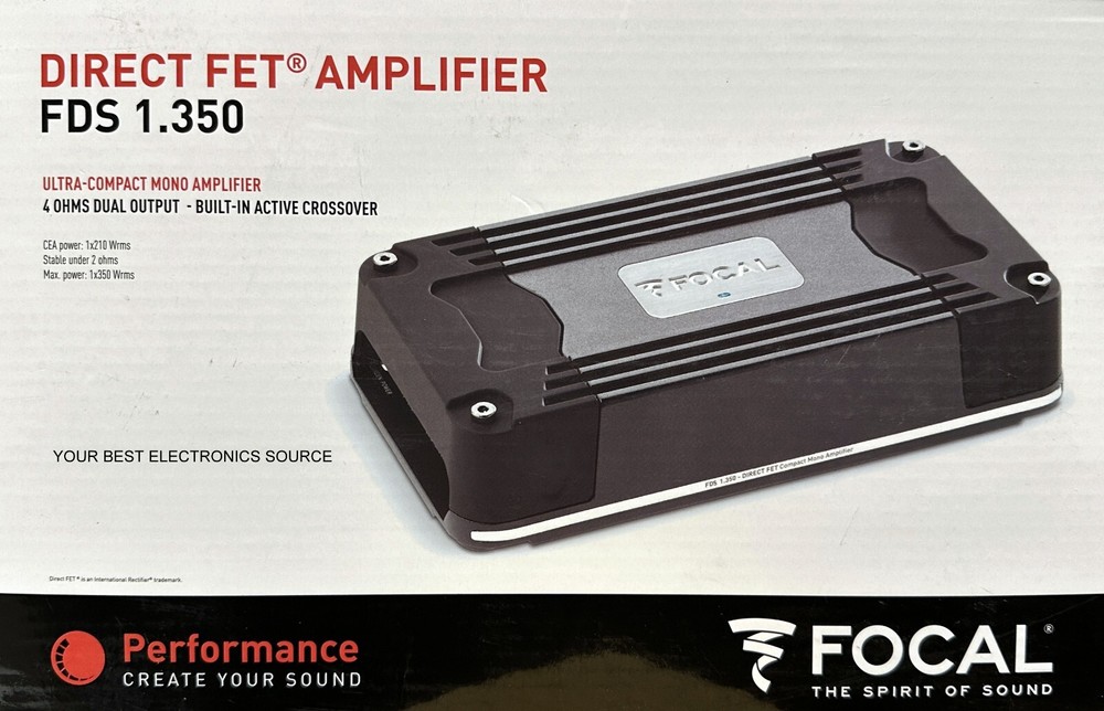 Focal FDS1.350 Compact Mono Subwoofer Amp 350W RMS 2 Ohm