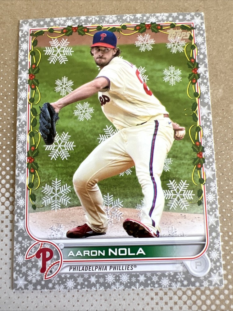 Aaron Nola 2022 Topps Holiday Metallic Snowflake Phillies Card HW74-image