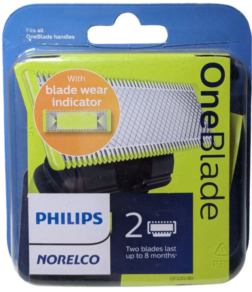 Philips Norelco Genuine OneBlade Replacement Blades 2 Pack QP220/80 New Sealed