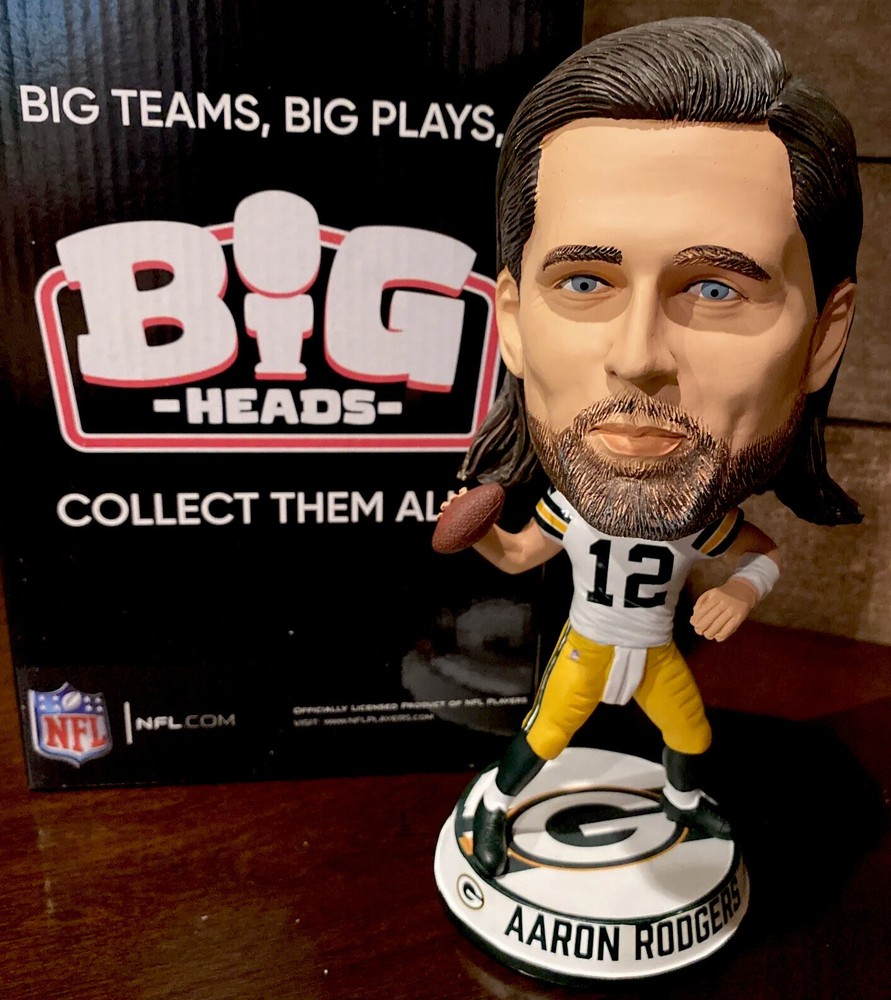 Aaron Rodgers Green Bay Packers White Jersey Big Head Bobblehead Limited Edition 72-image