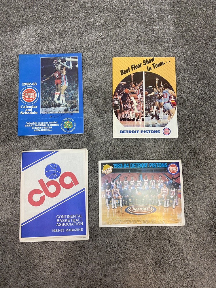 Vintage 80s detroit pistons memorabilia   Signed by bill laimbeer & kent benson