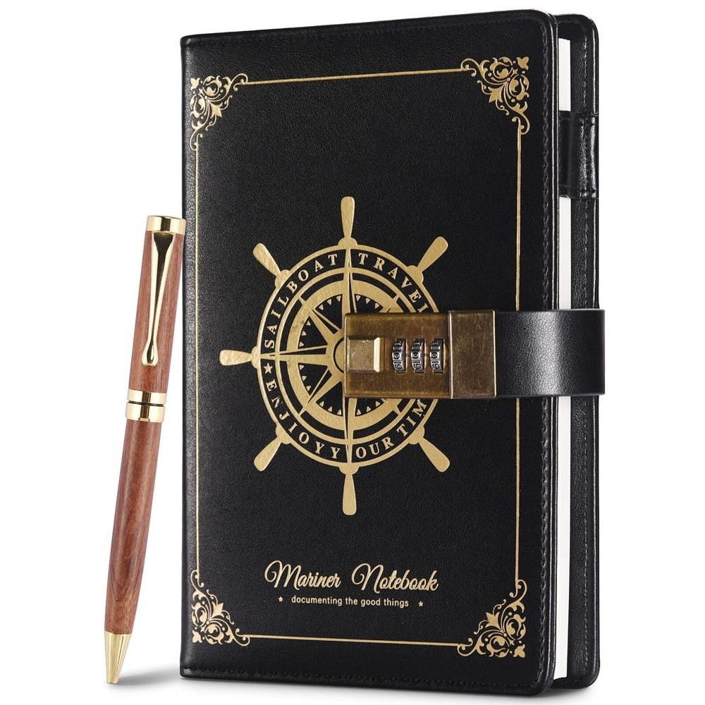 Lock Diary, Leather Writing Journal with Pen, Vintage Writing Notebook Refill...