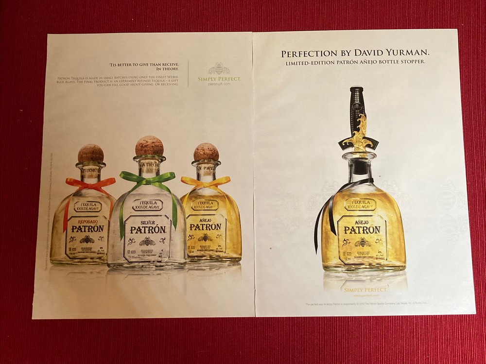 Patron Tequila Perfection By David Yurman 2014 Print Ad - Great To Frame!