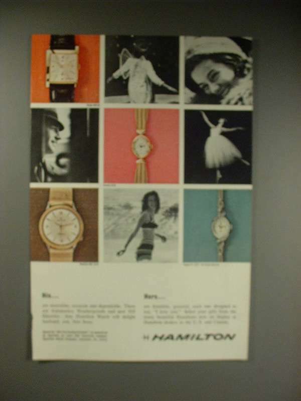 1963 Hamilton Blade Sandra Nautilus 450 Vintage Watch Ad