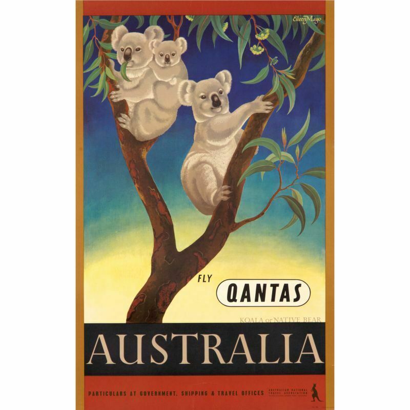 Vintage Retro Australia Travel Wall Poster 20x30