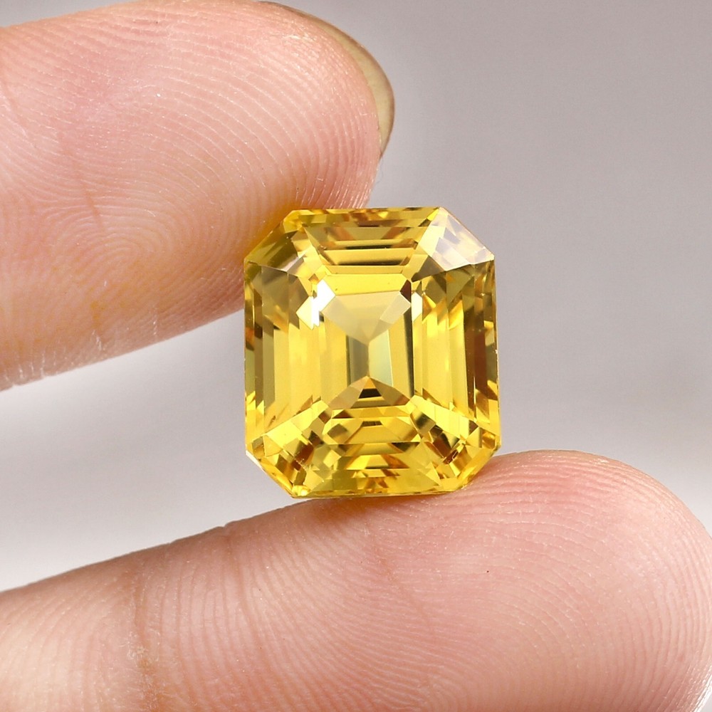 AAA Natural Ceylon Yellow Sapphire 13x11mm Radiant Cut Loose Gemstone 12.60ct-image