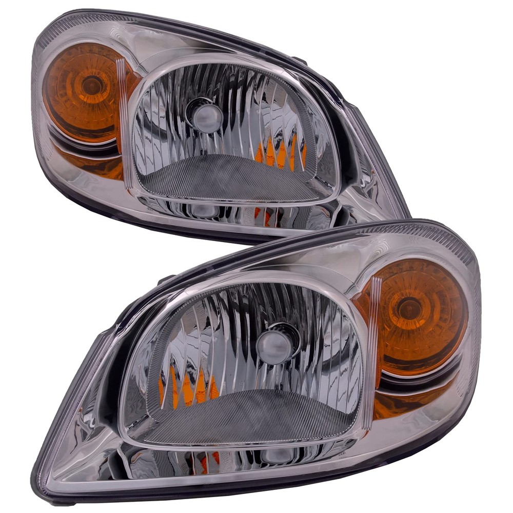 Chrome Housing Halogen Headlights Compatible With Chevrolet Cobalt 2005-2010