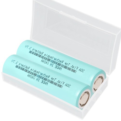 Plastic Battery Storage Case Holder of 2Pcs 3.7v Rechargeable Batteries Flat Top