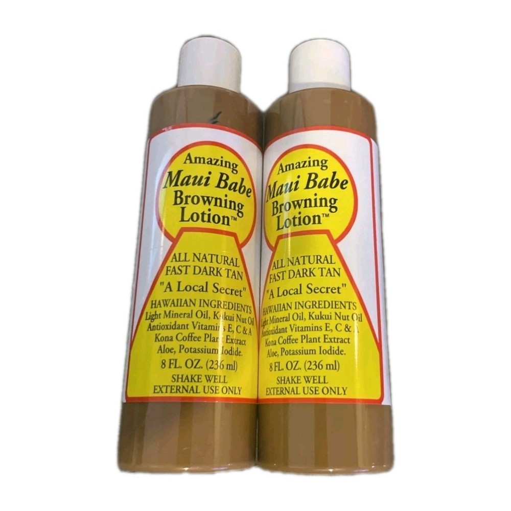 2 Amazing Maui Babe Browning Lotion Fast Dark Tan 8 oz. Tanning NEW