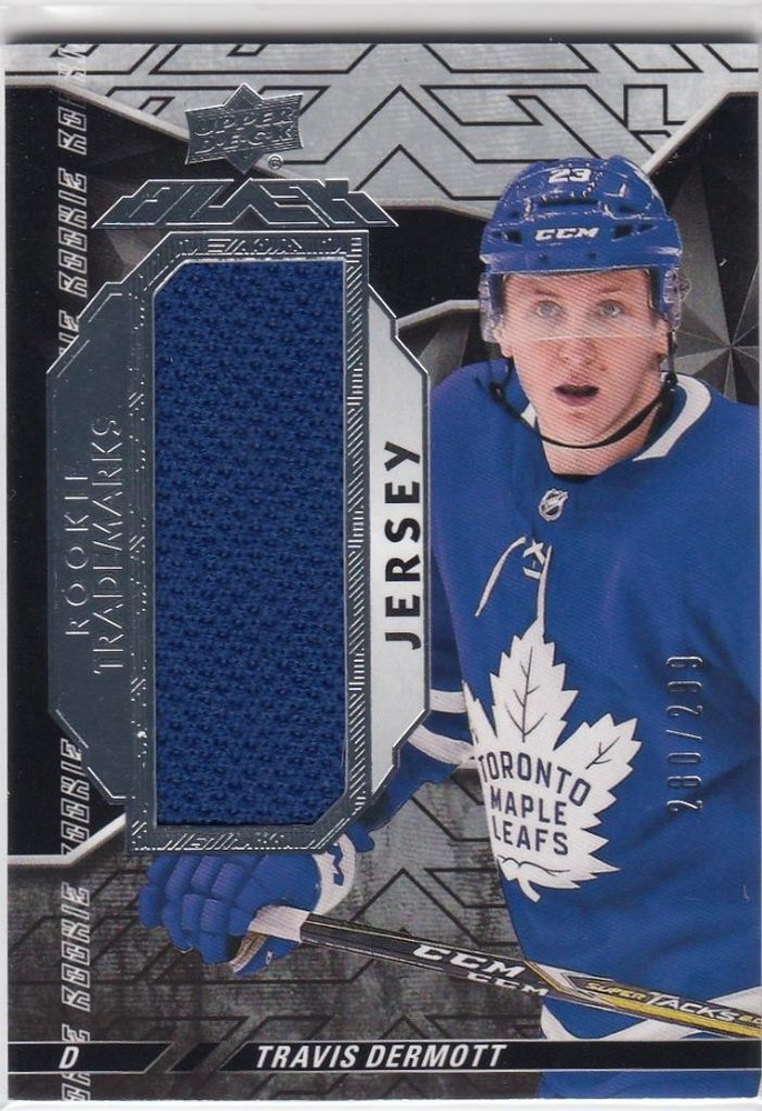 Travis Dermott 2018-19 Upper Deck Black Jersey Rookie Card 299