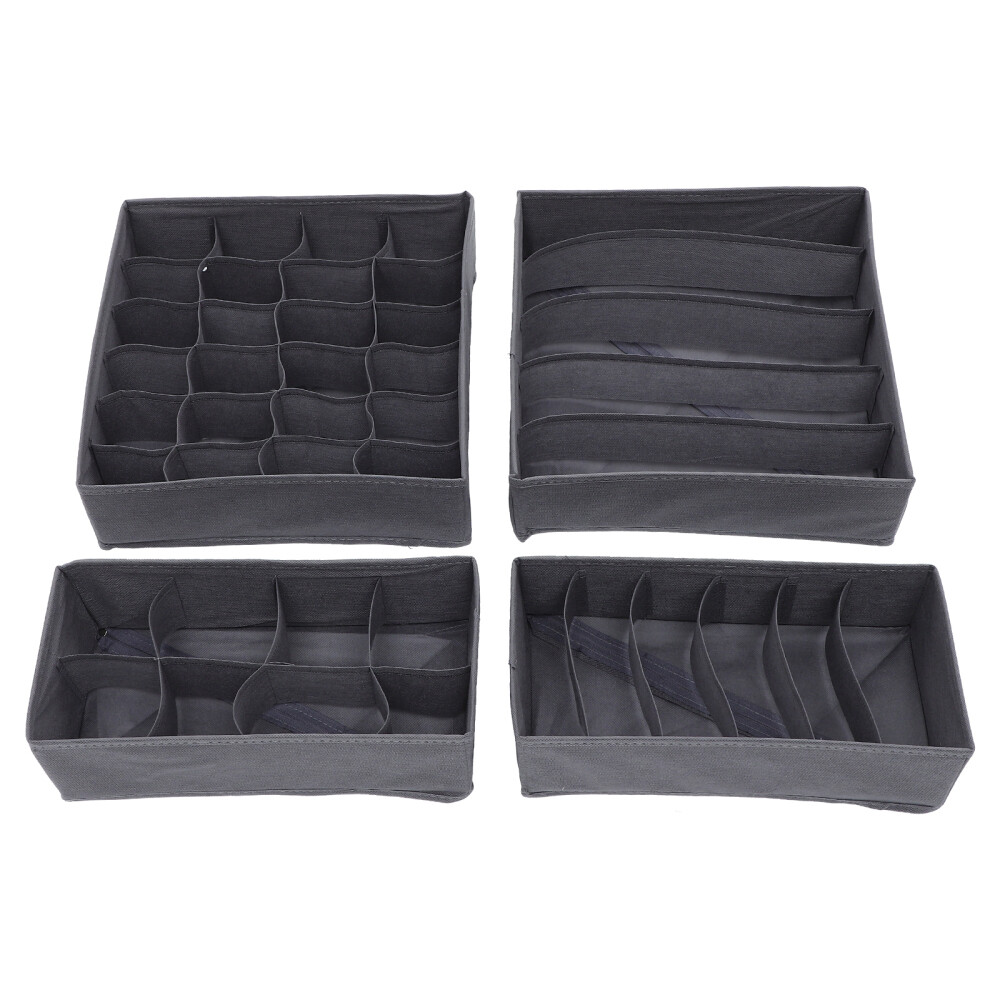 4 Pcs Large Drawer Organizer Closet Non-woven Storage Box Crate Wardrobe