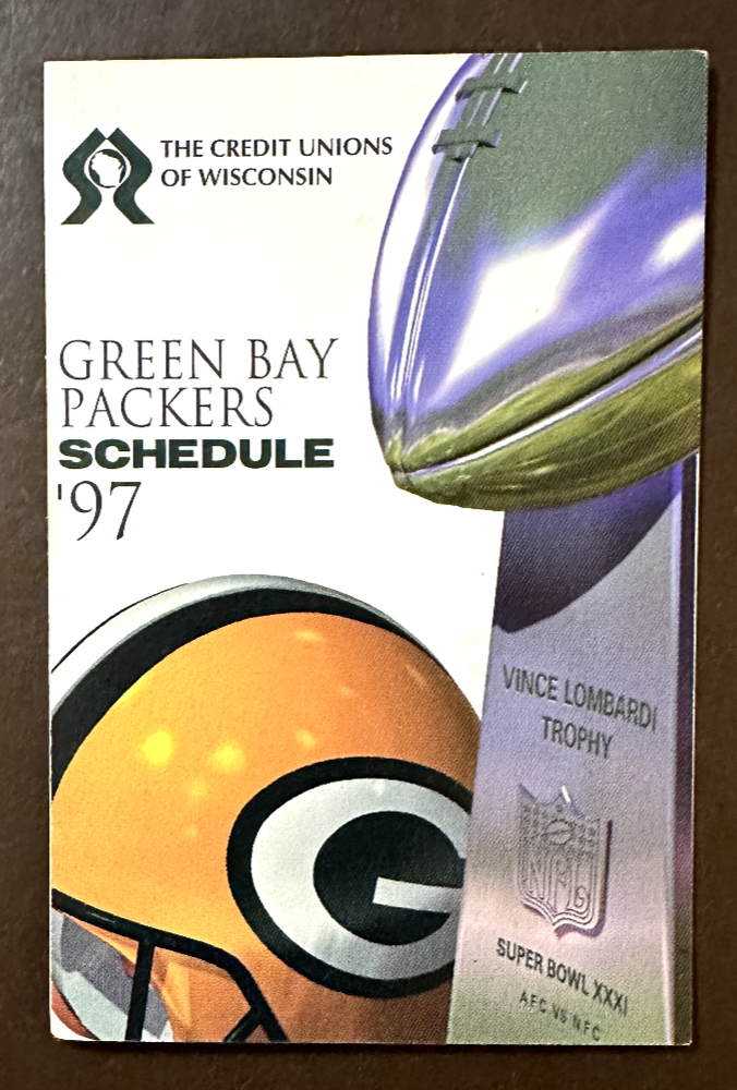 Green Bay Packers 1997 NFL pocket schedule