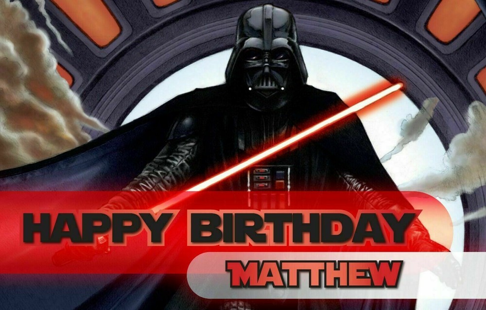 Darth Vader Custom Happy Birthday Banner Personalized Poster M1828
