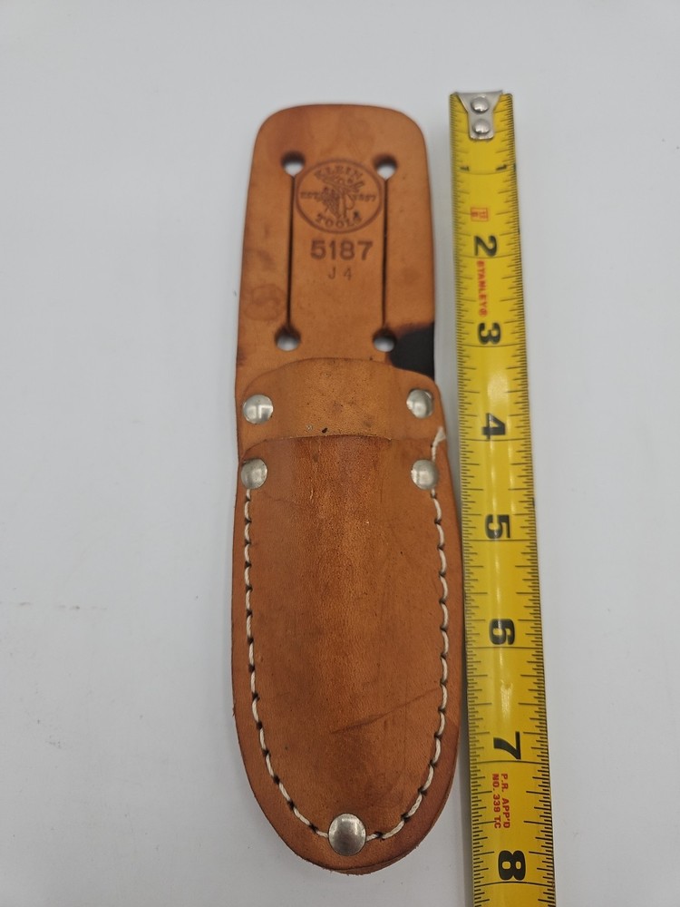 Klein Tools Leather Lineman 5187 Electrician 2-Pocket Belt Pouch for Power Tools