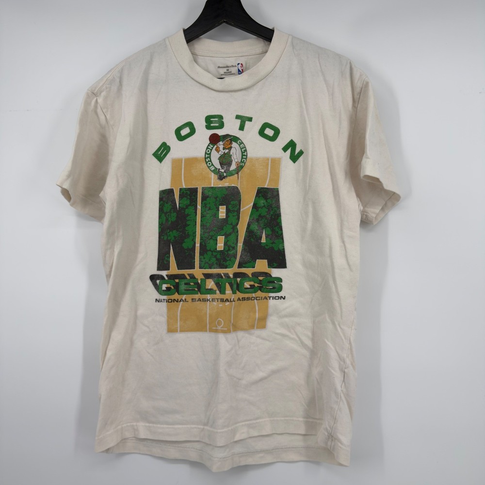 Abercrombie & Fitch NBA Boston Celtics Graphic T-Shirt Mens Medium Cream Relaxed-image