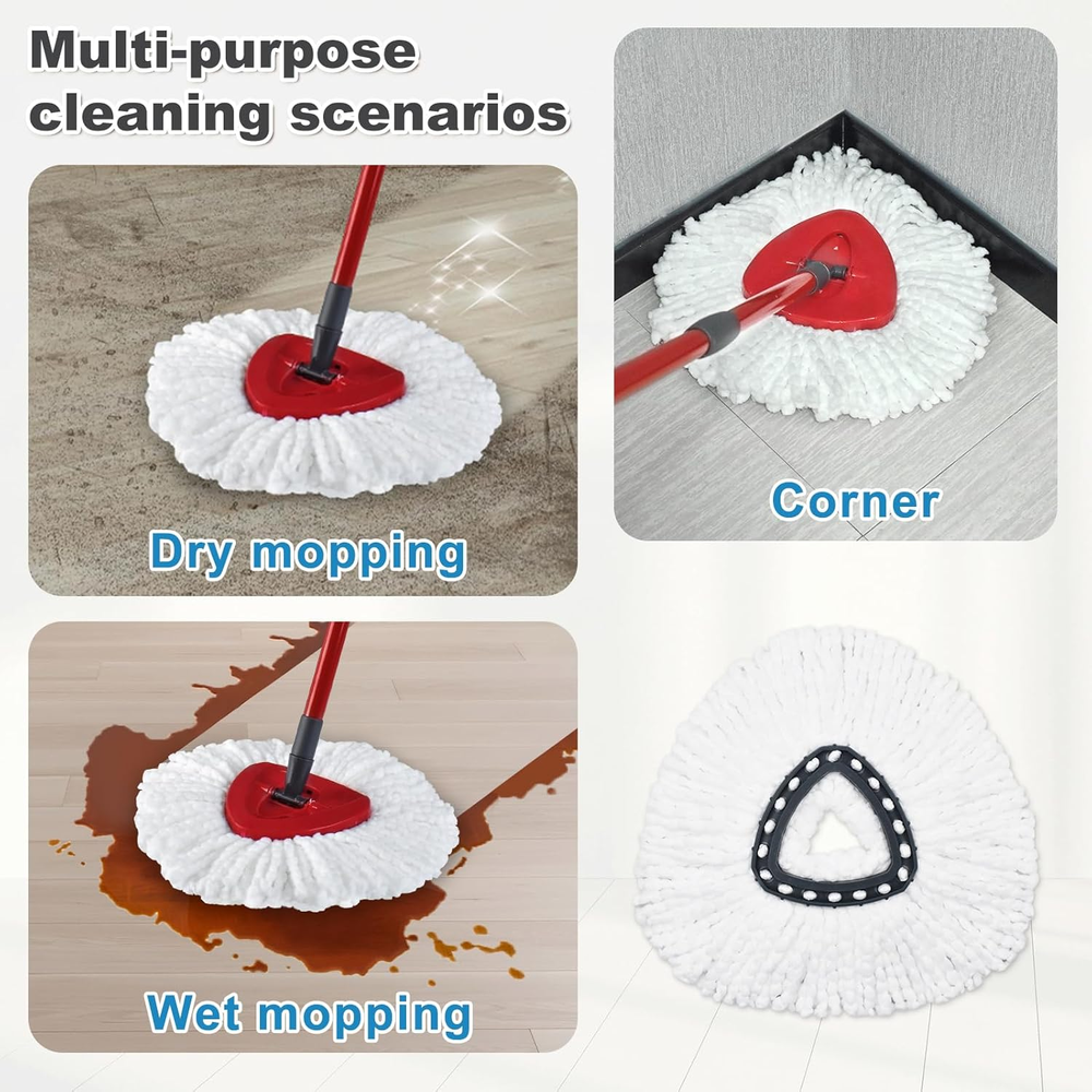 4 Pack Spin Mop Heads Replacement for Ocedar, Spin Mop Replace Head for Oceda...