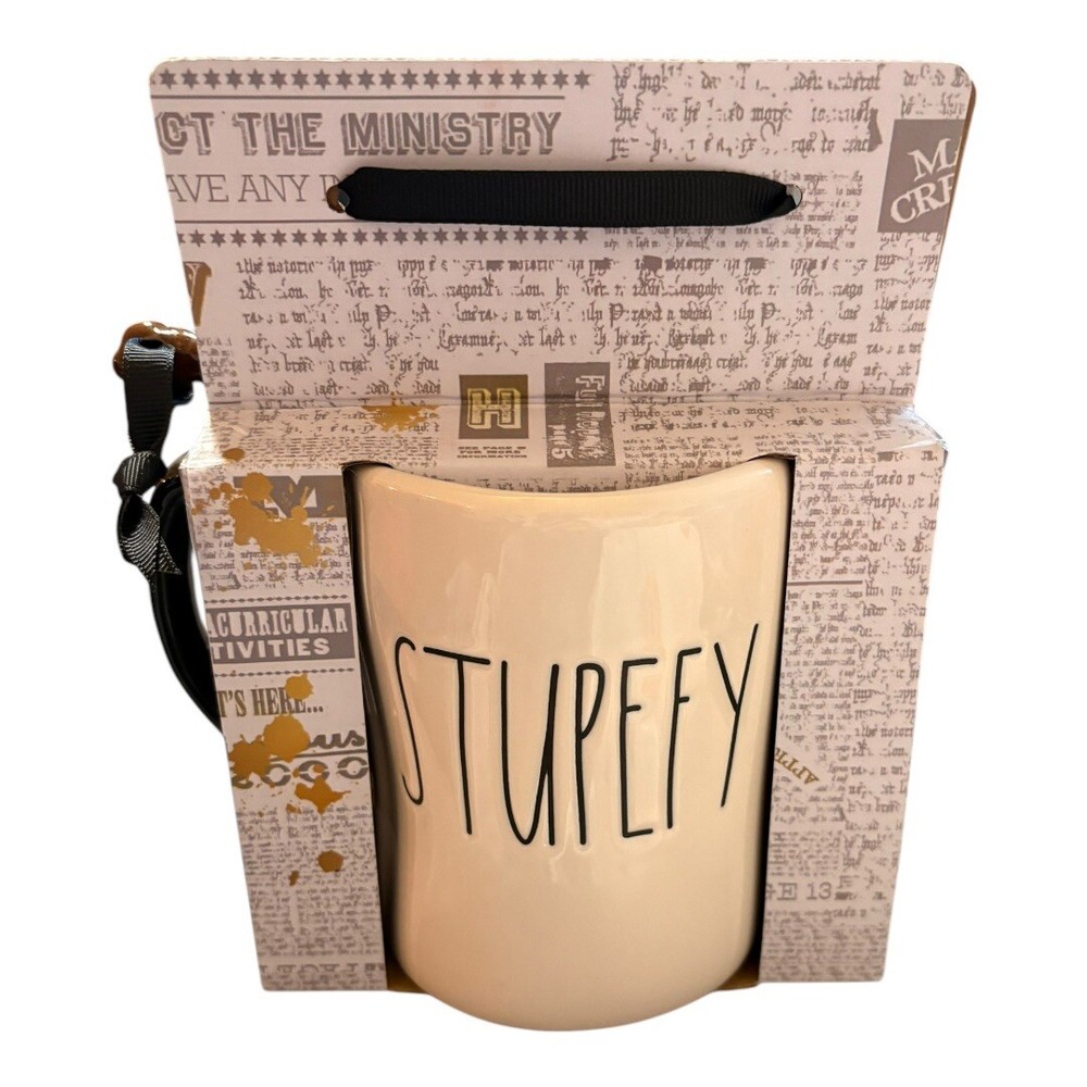 Rae Dunn Harry Potter Hogwarts Stupefy Wand Mug with Magic Wand BNWT  