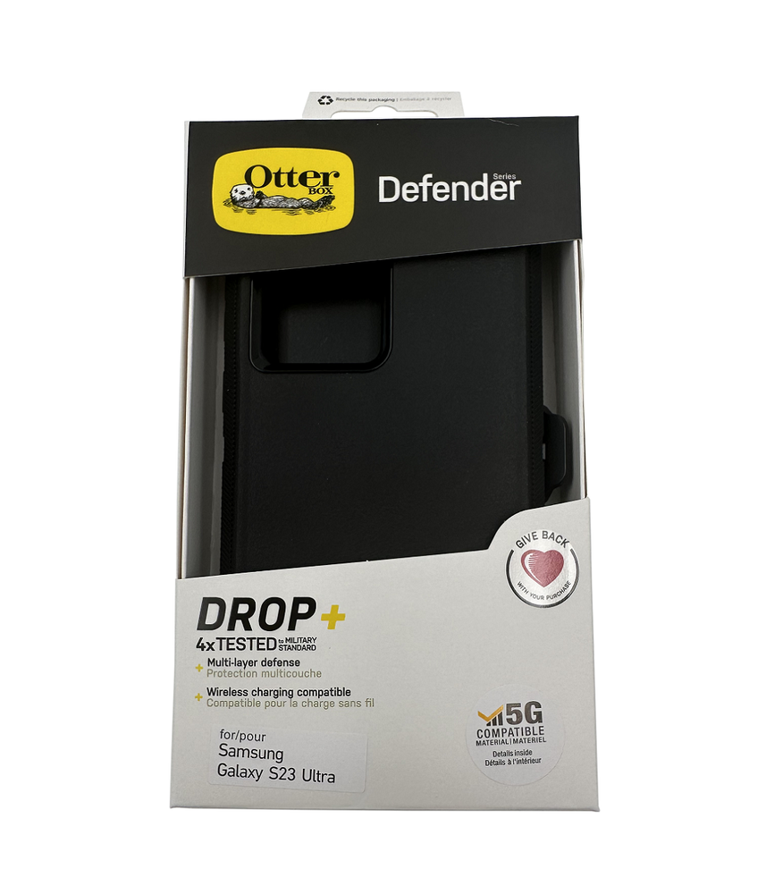 OtterBox Defender Series Case and Holster For Samsung Galaxy S23 Ultra Black