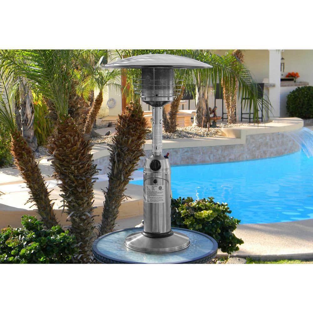 11,000 BTU Portable Stainless Steel Propane Patio Heater for All-Season Use