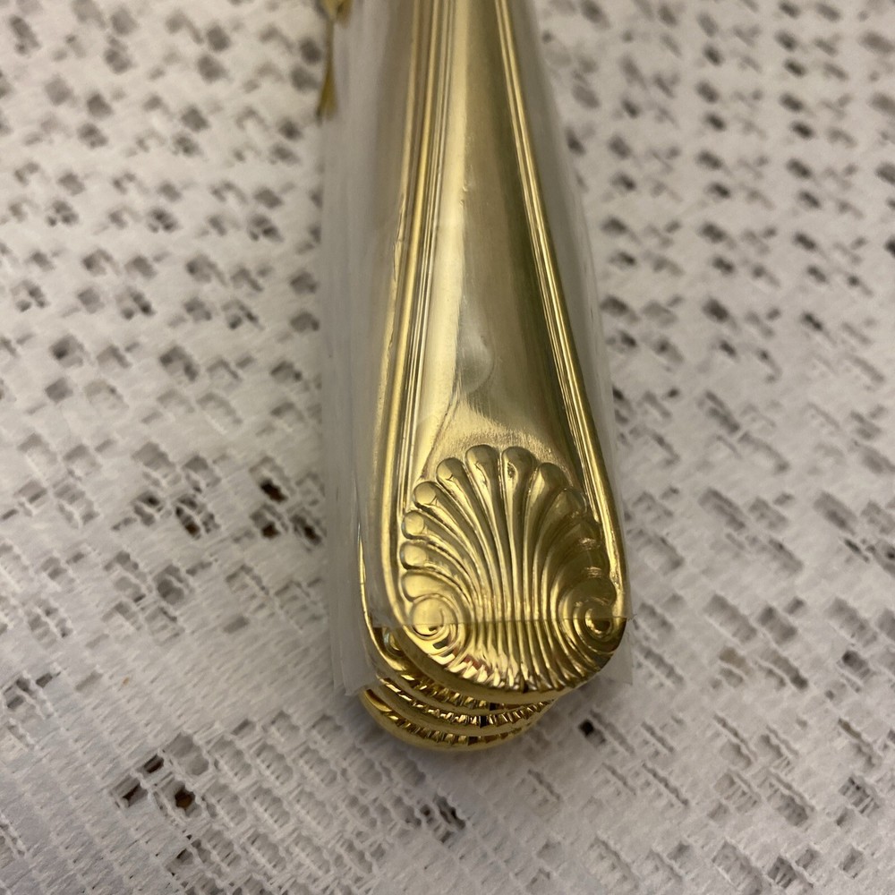Stainless Steel Korea Flatware Gold Shell Fan Scroll 8 Forks NEW OLD STOCK