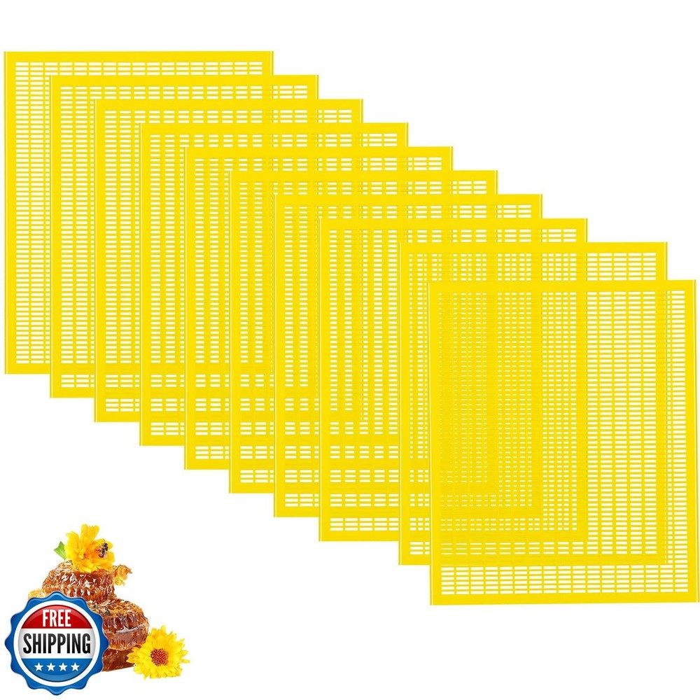 10-Pack Plastic Queen Bee Excluders for Beehives - 10 Frame Size