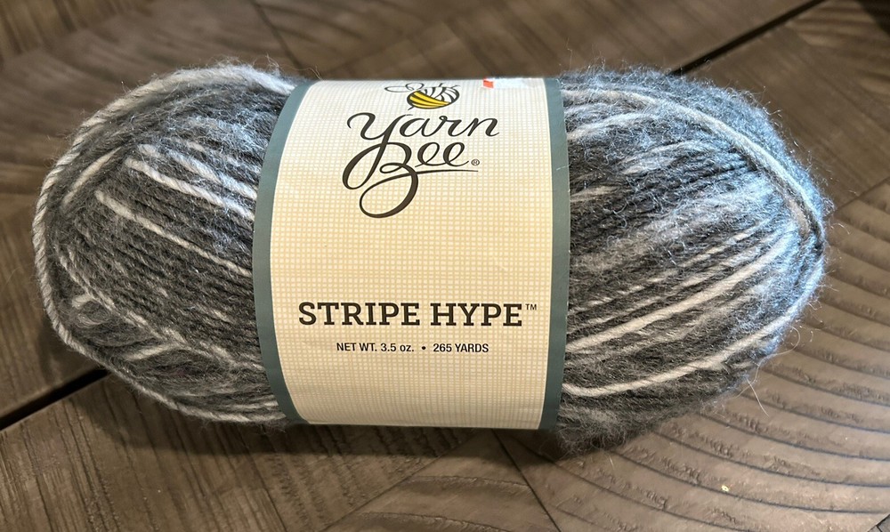 Hilo Abeja Rayas Hype Mezcla Lana Blanco/Gris Color 01 Una Madeja-image