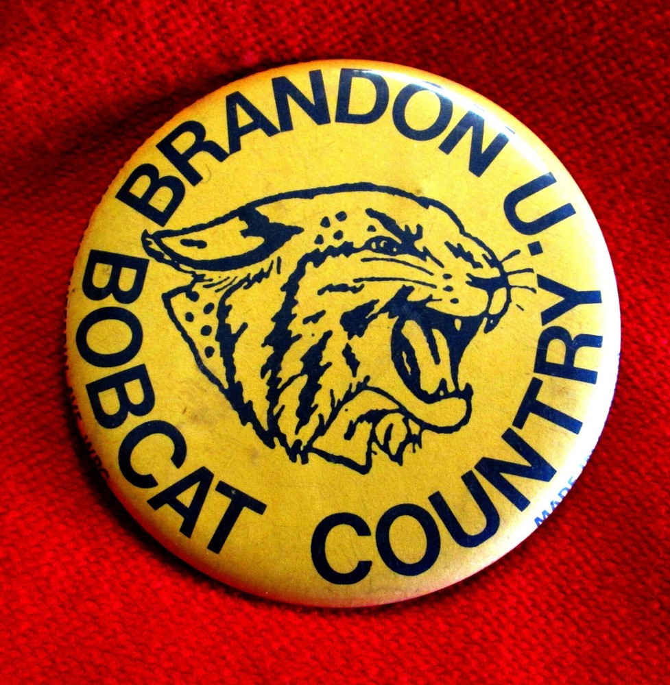 Brandon University Bobcat Country Bobcats Basketball 1970s Pinback  gdc4