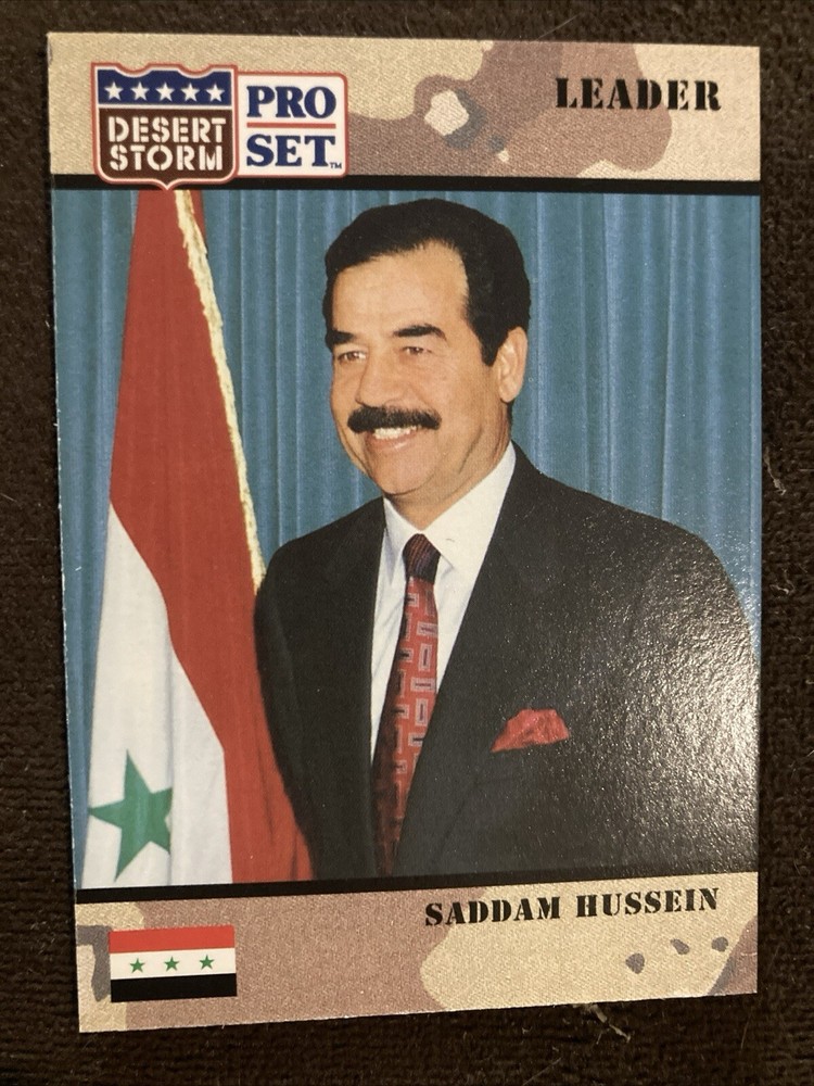 🔥GRADE READY🔥 1991 Pro Set Desert Storm Saddam Hussein Rookie RC #69 SP