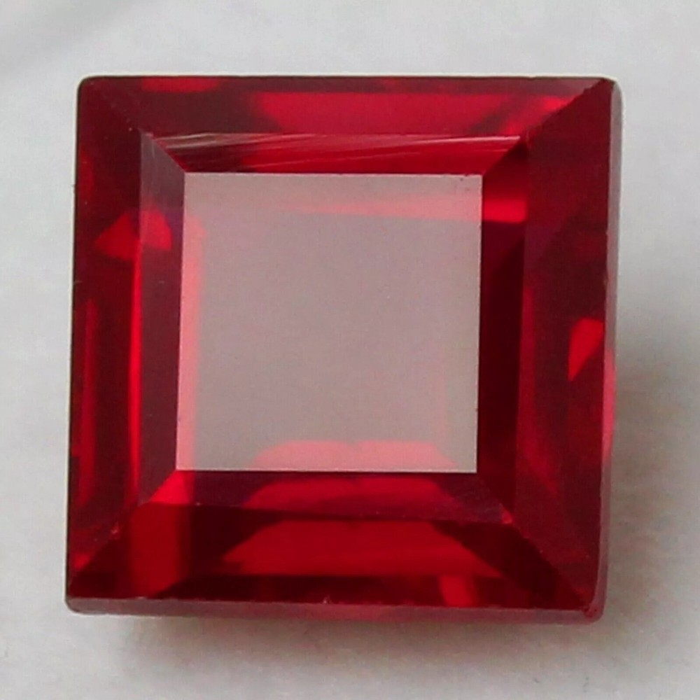Mozambique Red Ruby 5-7 Ct Square Cut Loose Certified Gem