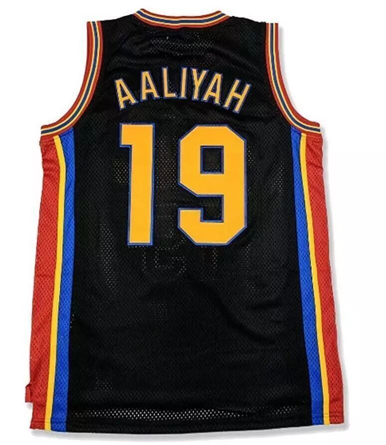 Aaliyah Rock N Jock Basketball Jersey Black All Sewn HipHop #19-image