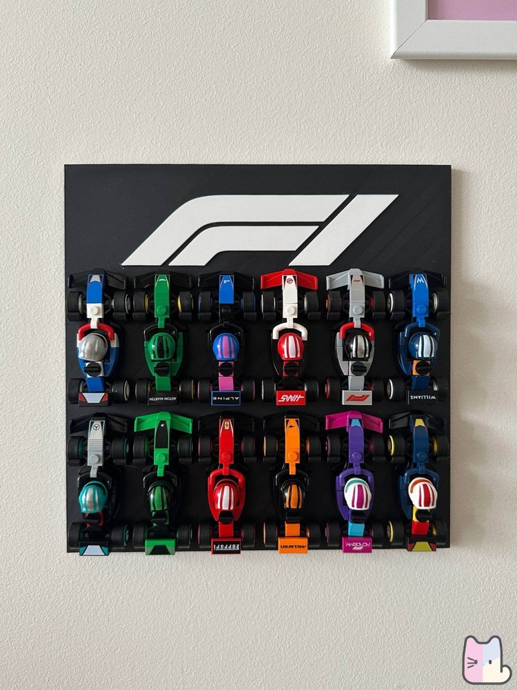 Wall Mount Display for All 12 Lego F1 71049 Collectible Race Cars