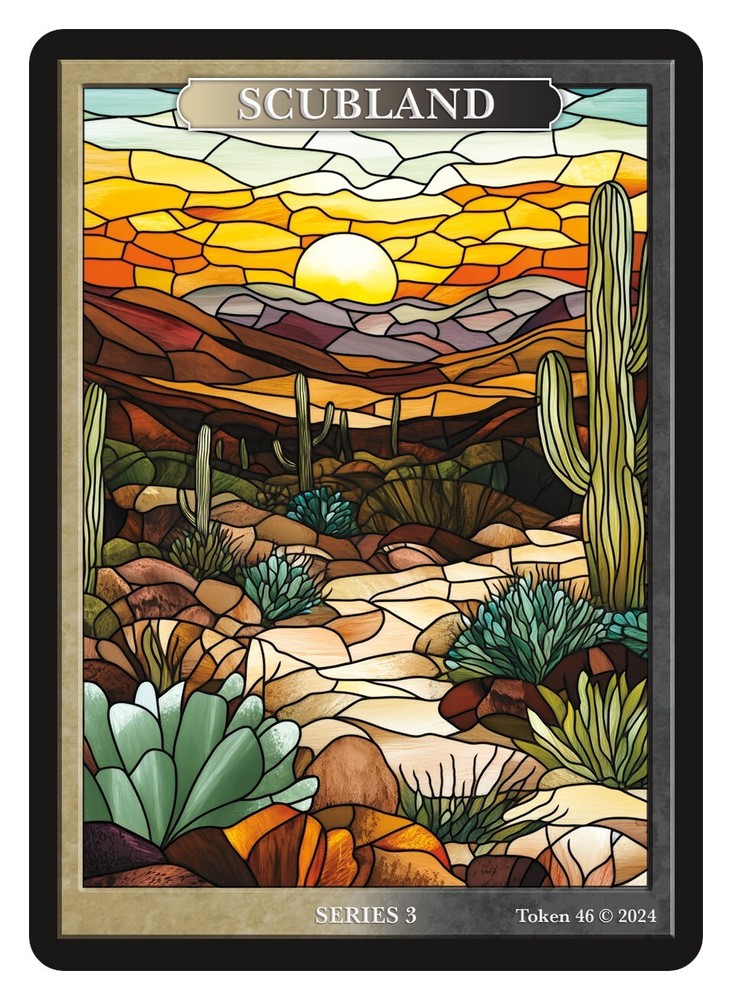 Scrubland Stained Glass Token Givememana Tokens Magic the Gathering