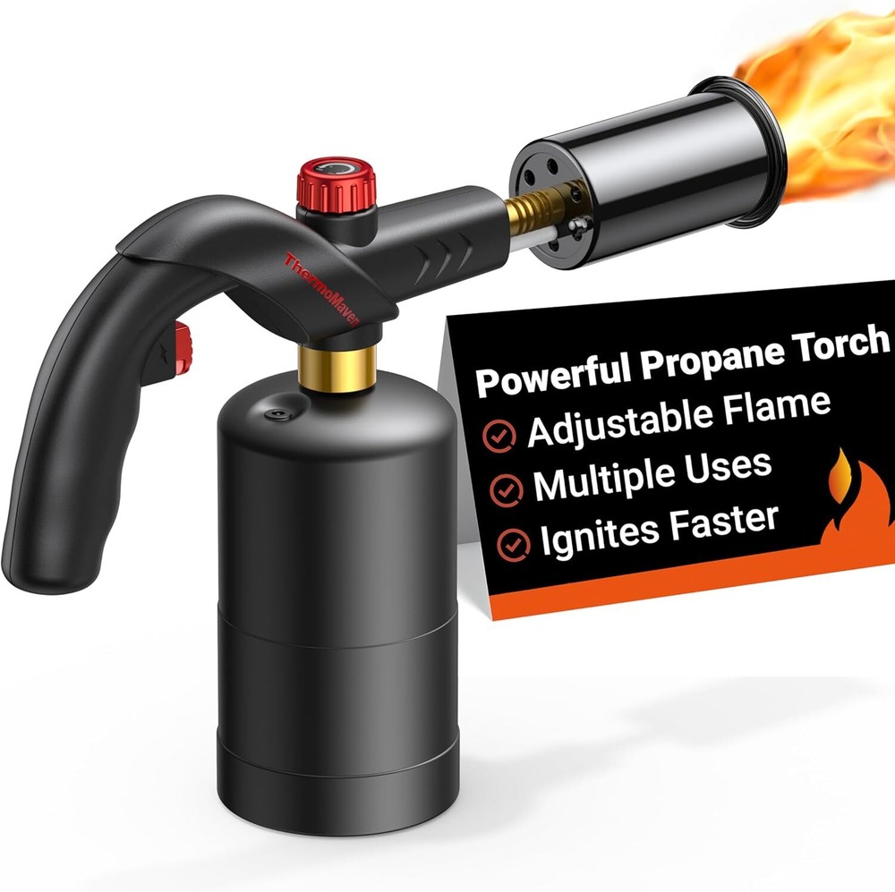 Powerful Propane Torch, Kitchen Cooking Culinary Torch Lighter, Black