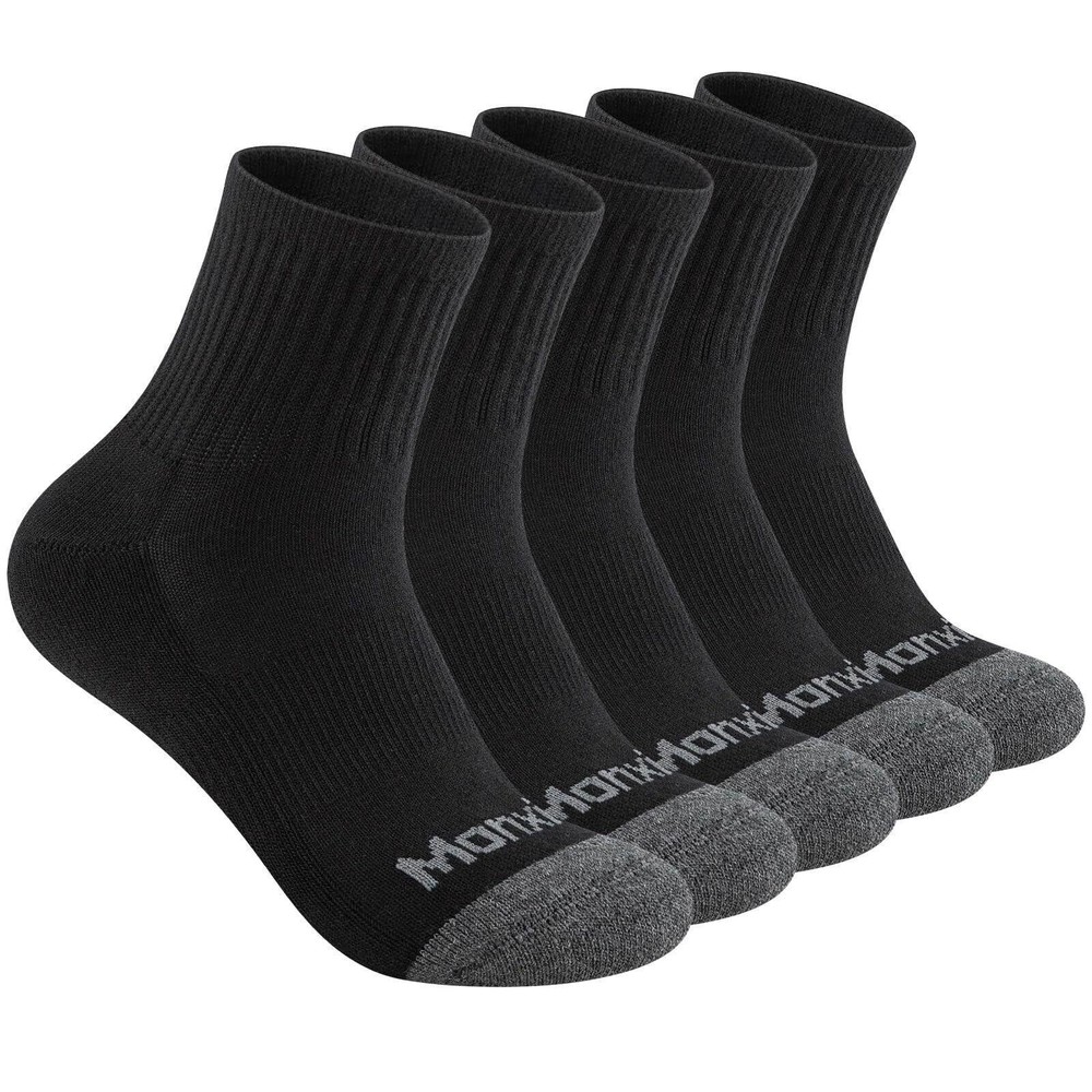 Mens 100% Cotton Cushioned Moisture Wicking Ankel Socks Athletic Performance ...