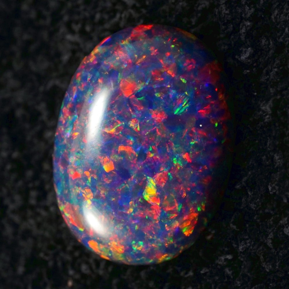 Black Silk Fire Opal Cabochon 16x12mm 4.30ct AAA+ Loose Gemstone