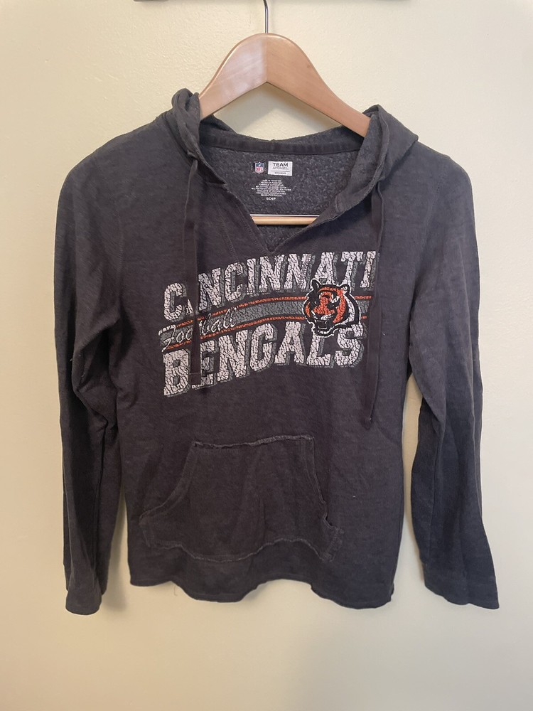 cincinnati bengals hoodie nfl team apparel women’s S gray