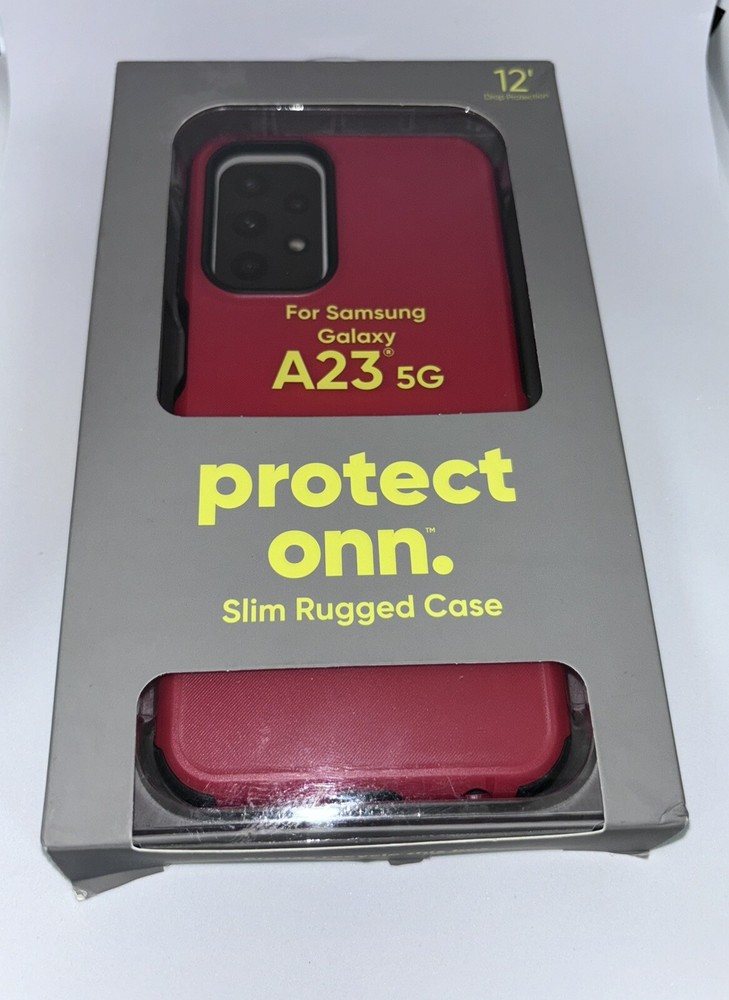 NIB Protect Onn Slim Rugged Phone Case For Samsung Galaxy A23 5G Red