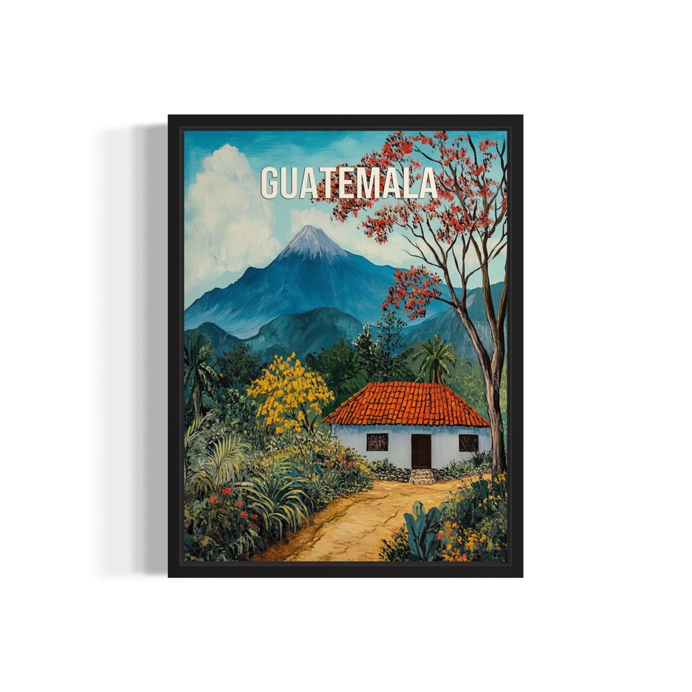 Guatemala Landscape Poster Art Print Wall Art Painting Artwork Decor Vintage