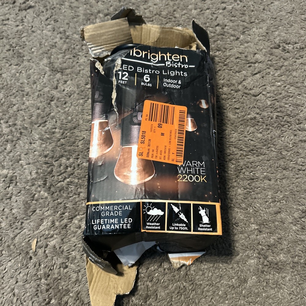 Enbrighten LED Bistro Outdoor String Lights 2200K Warm White 12Ft NEW! SEE!