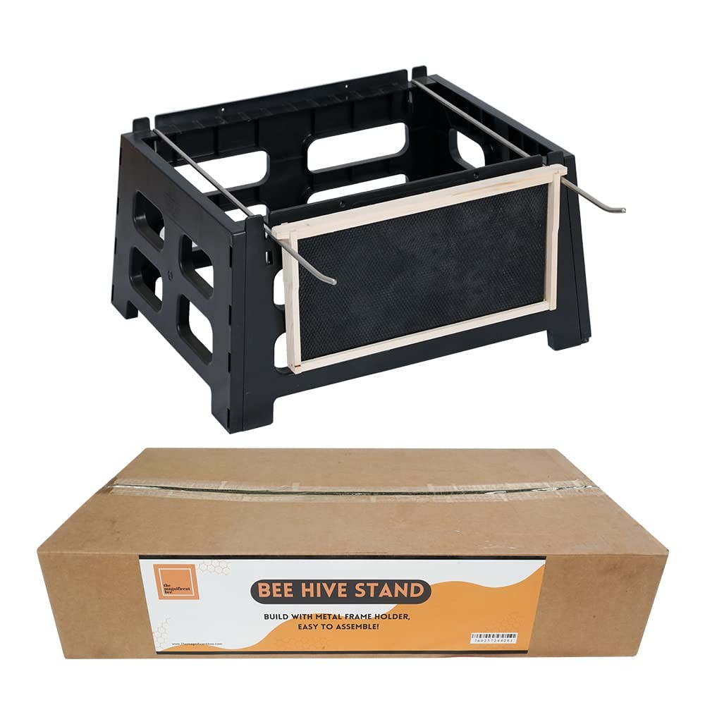 Sturdy Black Plastic Beehive Stand with Metal Frame HST-1 Durable Reliable