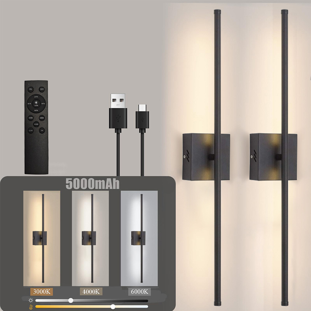 Battery Operate Wall Sconce Dimmable USB Rechargeable with Remote LED Wall Light