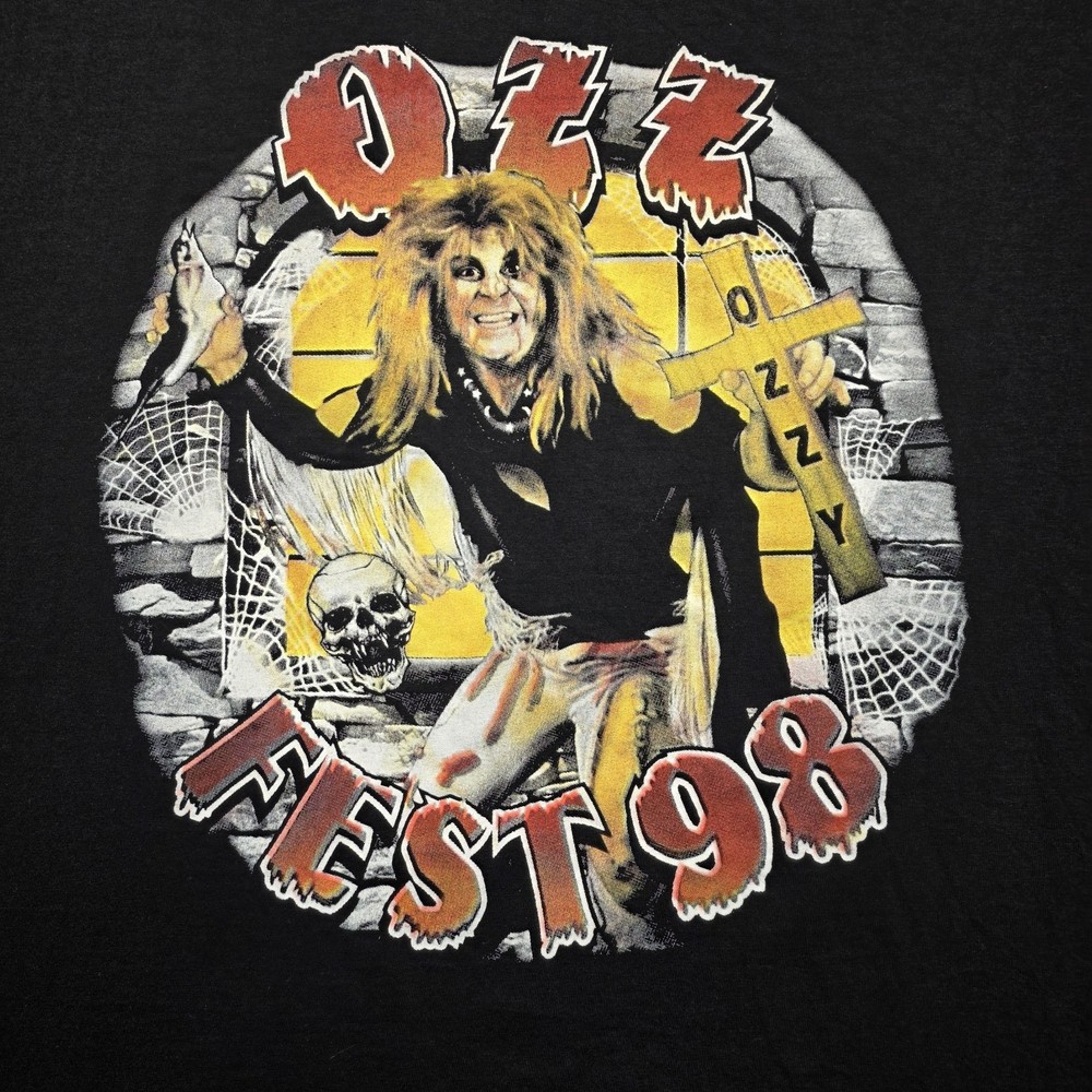 Vintage Ozzfest 1998 Ozzy Osbourne Tour Logo 7 T Shirt Men’s XL Black Band Tee