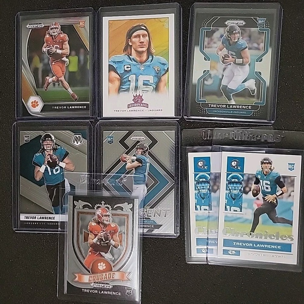 Trevor Lawrence 2021 8 Card Rookie lot-Base-Black-Draft-Inserts